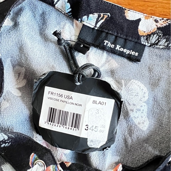 The Kooples Lace Up Black Butterfly Floral Print Dress size 3 - Picture 9 of 15